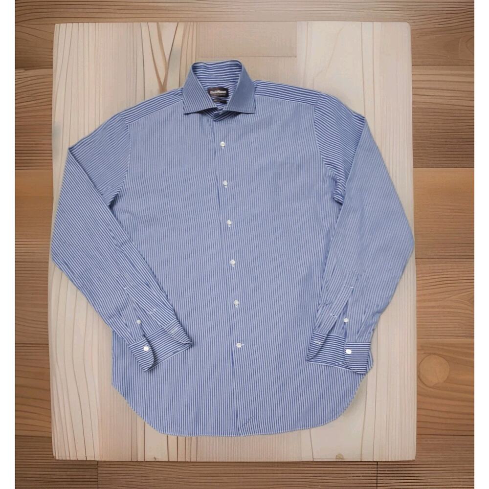 PAUL STUART Italy Stuart's choice Striped Button Dress Shirt Size 16